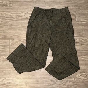 Piazza Sempione Straight Leg Cropped Pants Green Wool Women’s 42 Made in Italy